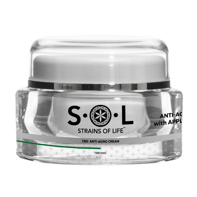 Best anti aging CBD cream from SOL CBD skin care products. best eye cream. apple stem cell cream.