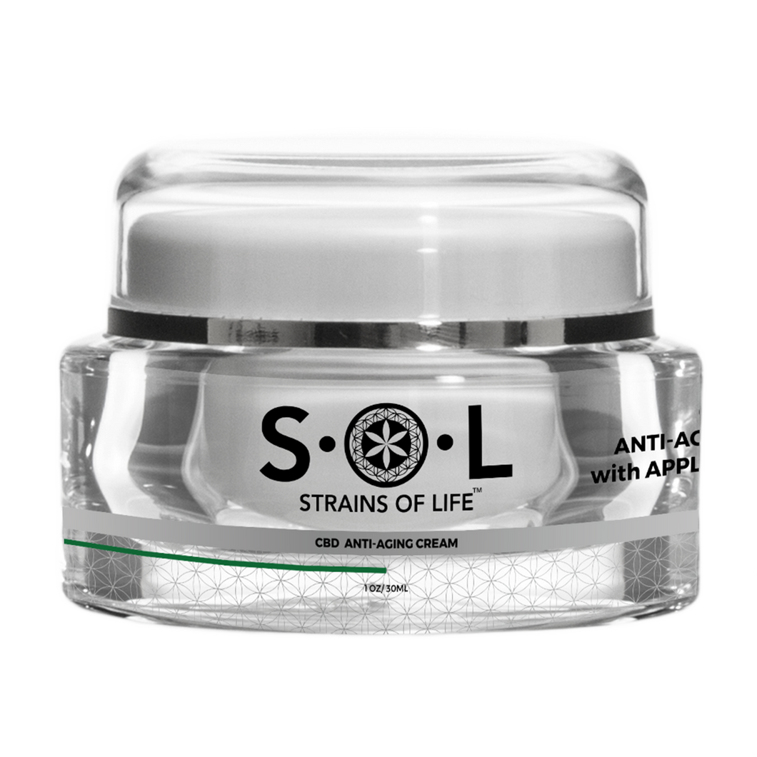 Best anti aging CBD cream from SOL CBD skin care products. best eye cream. apple stem cell cream.